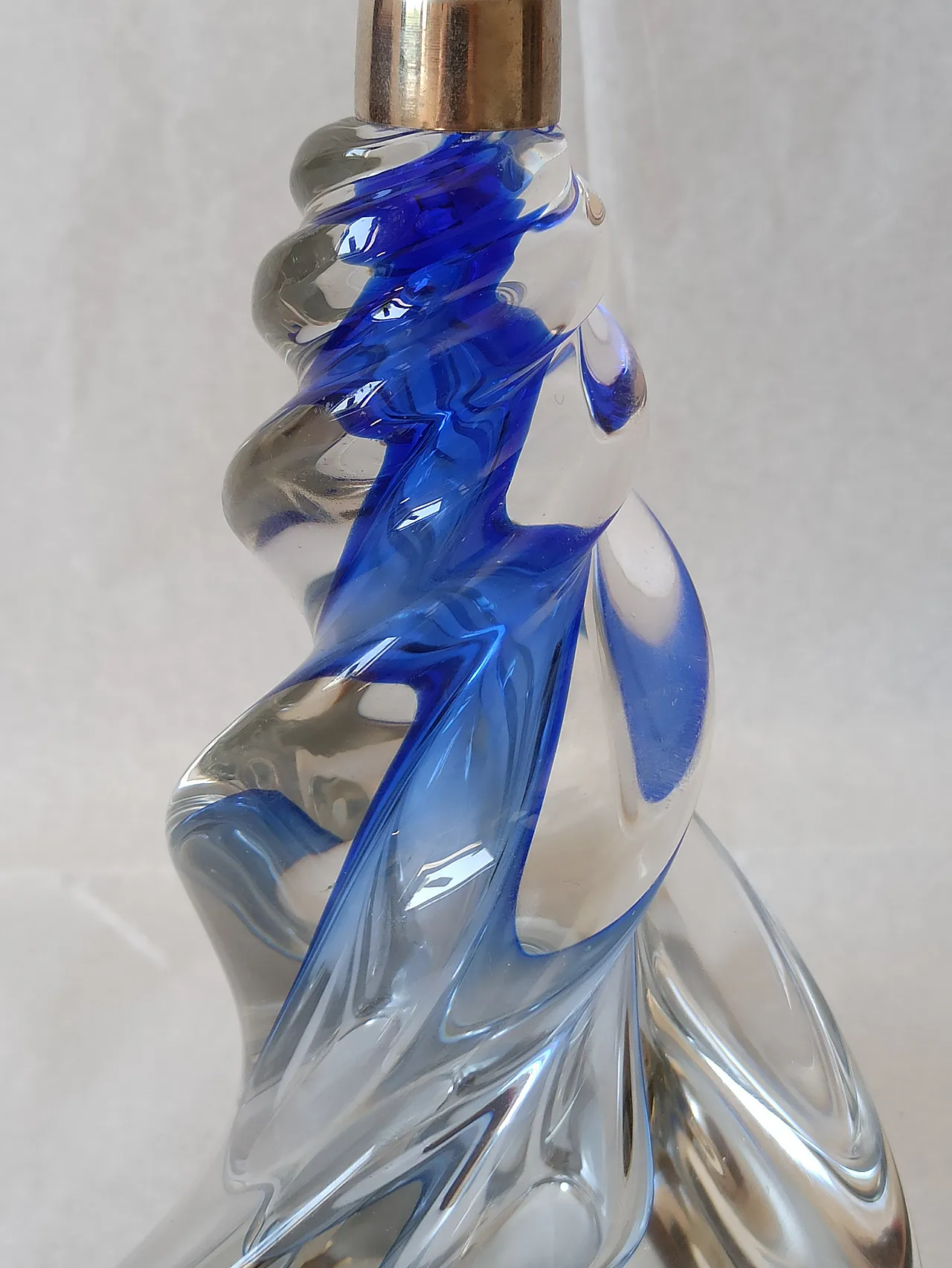 Lampada in vetro di Murano blu, anni '50 4