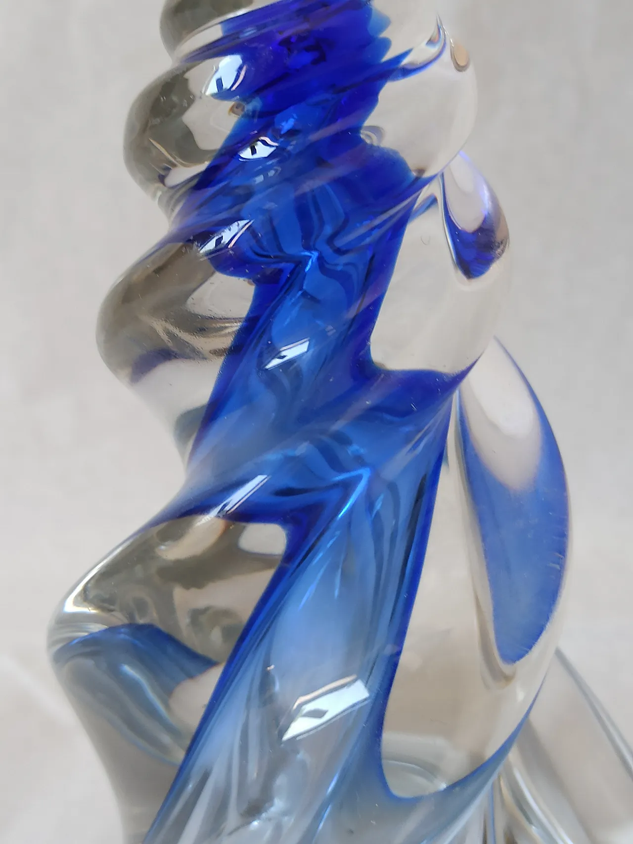 Lampada in vetro di Murano blu, anni '50 5