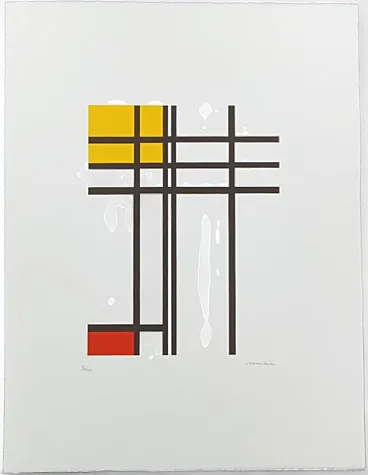 Litografia in edizione limitata di Piet Mondrian, anni '70
