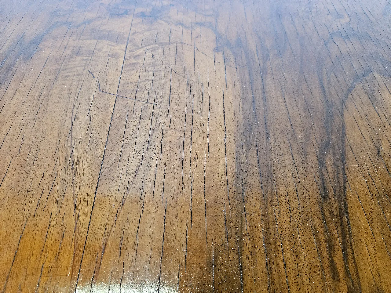 Art Deco table in olive root, 40s 6