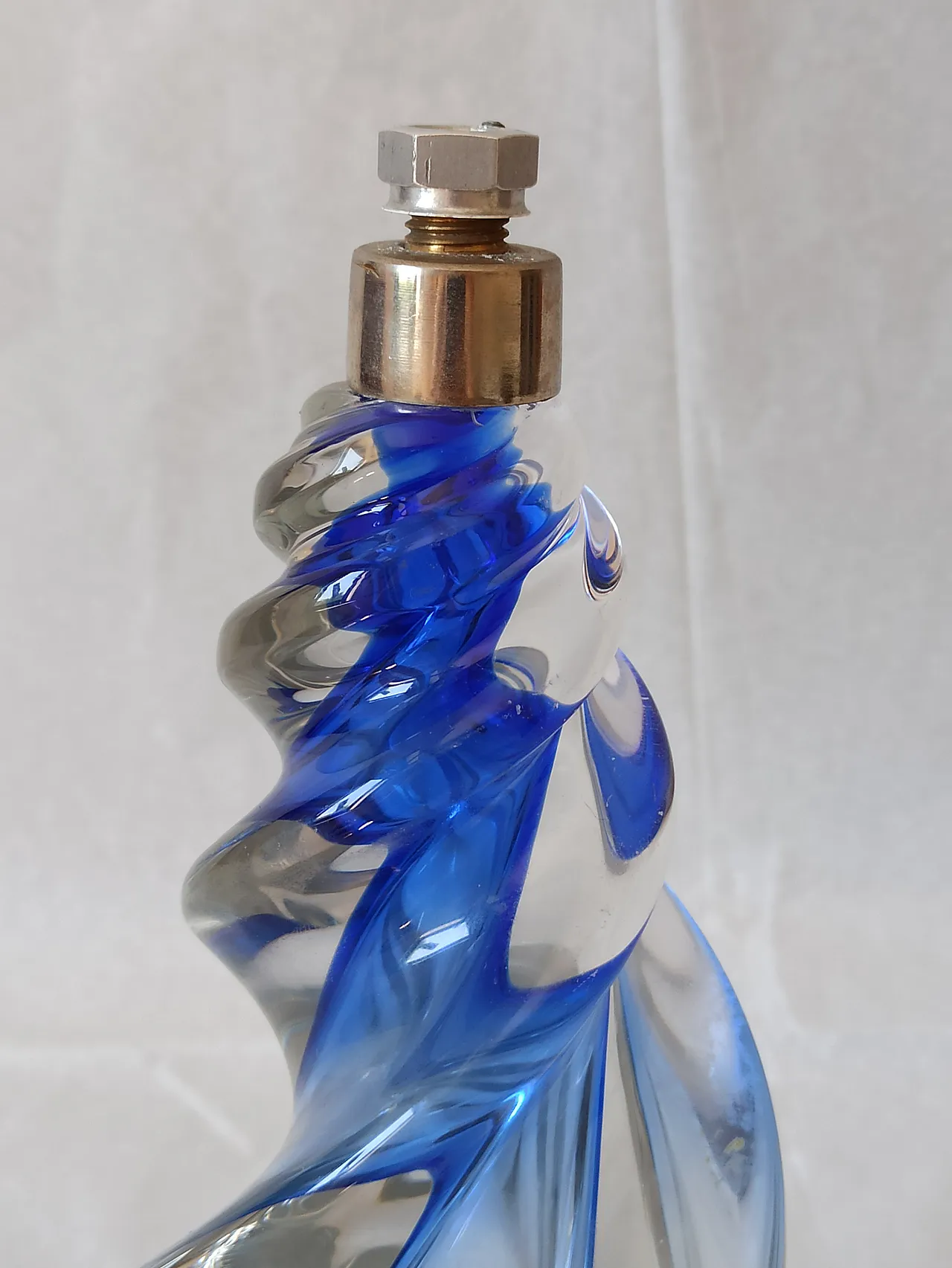 Lampada in vetro di Murano blu, anni '50 9