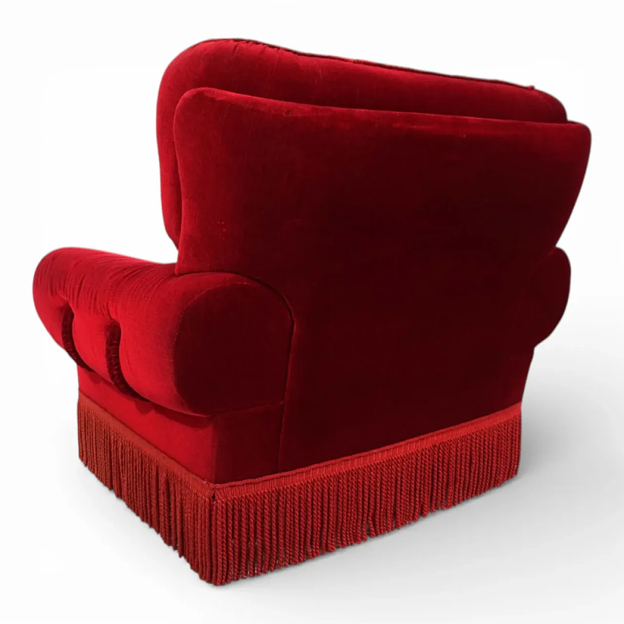 Hollywood Regency red lounge chair in Art Deco style, 1940s 2