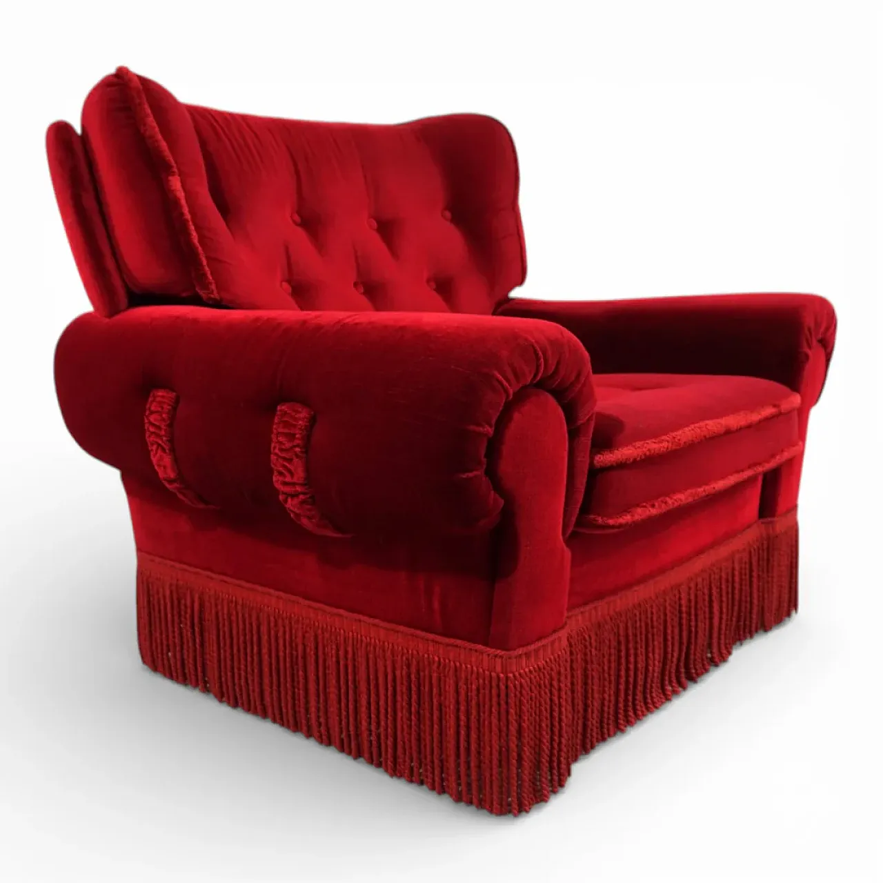 Hollywood Regency red lounge chair in Art Deco style, 1940s 8