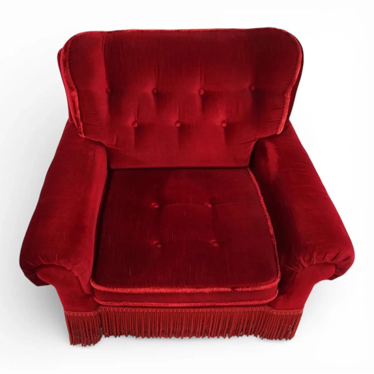 Hollywood Regency red lounge chair in Art Deco style, 1940s 10