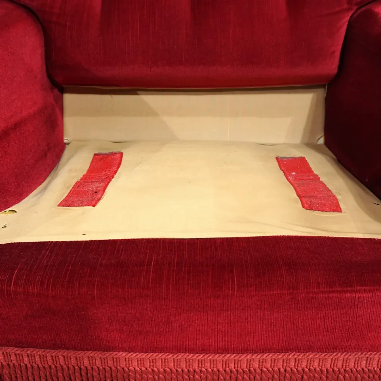 Hollywood Regency red lounge chair in Art Deco style, 1940s 11