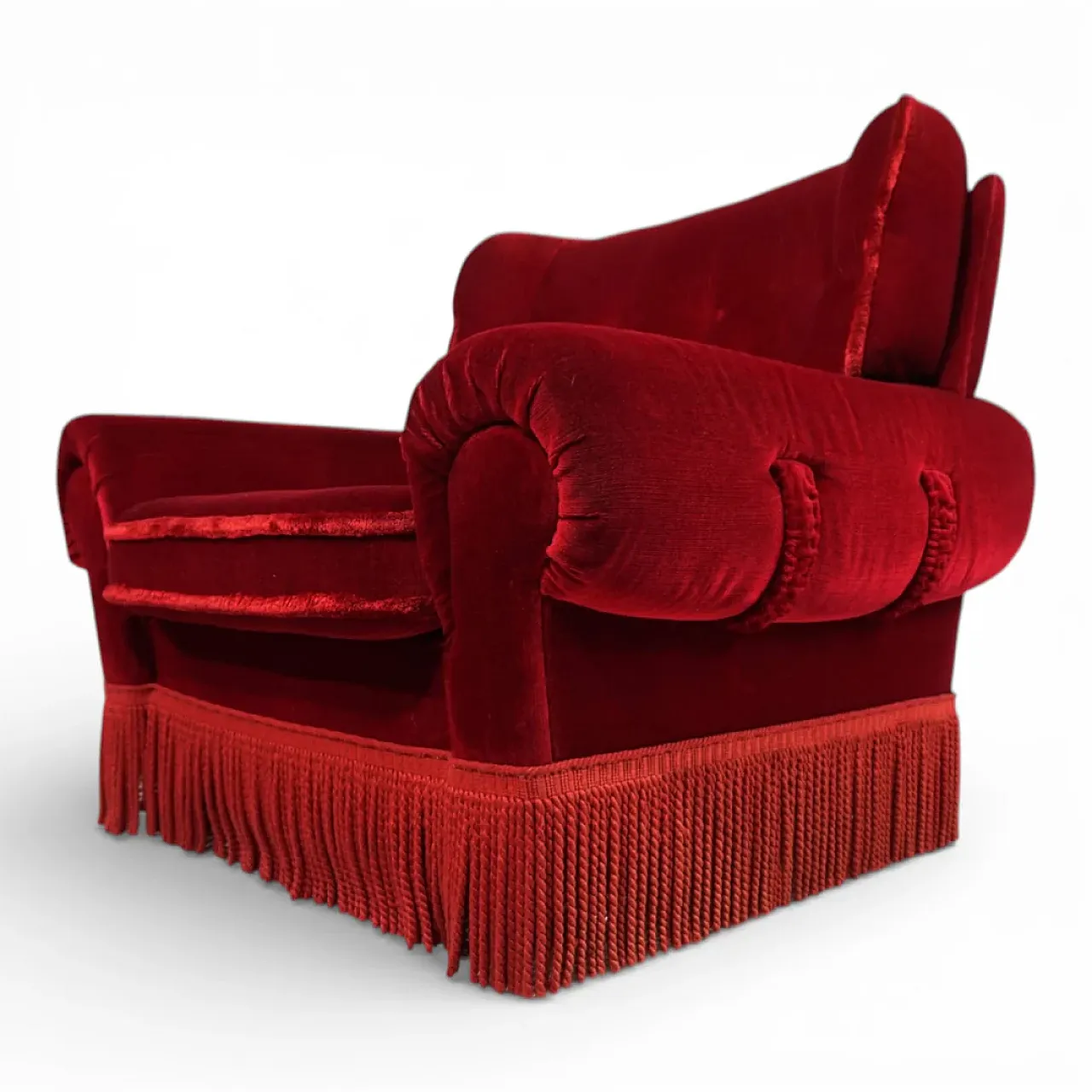 Hollywood Regency red lounge chair in Art Deco style, 1940s 14