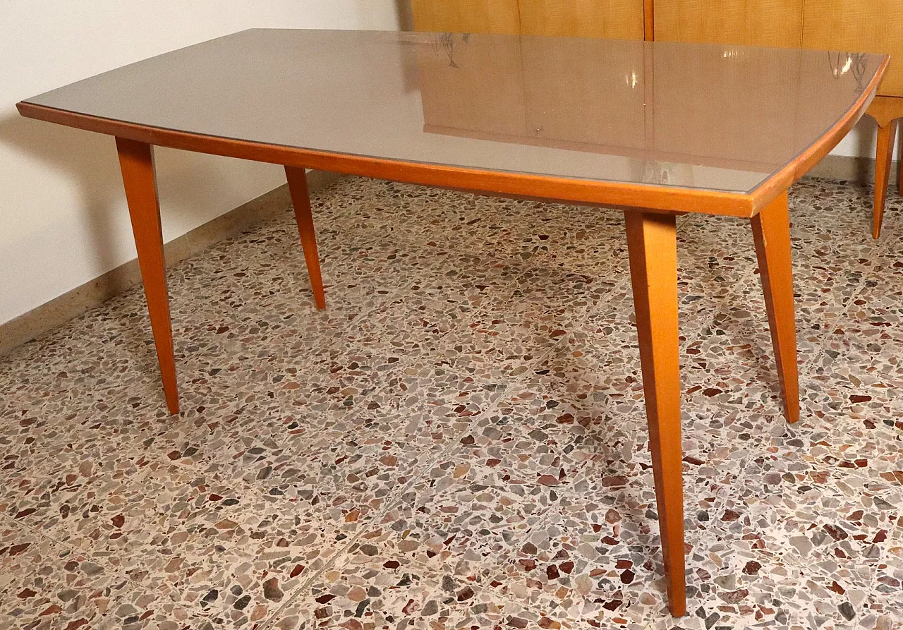 Mid-Century Modern table with 6 chairs by Vittorio Dassi, 1950s 7