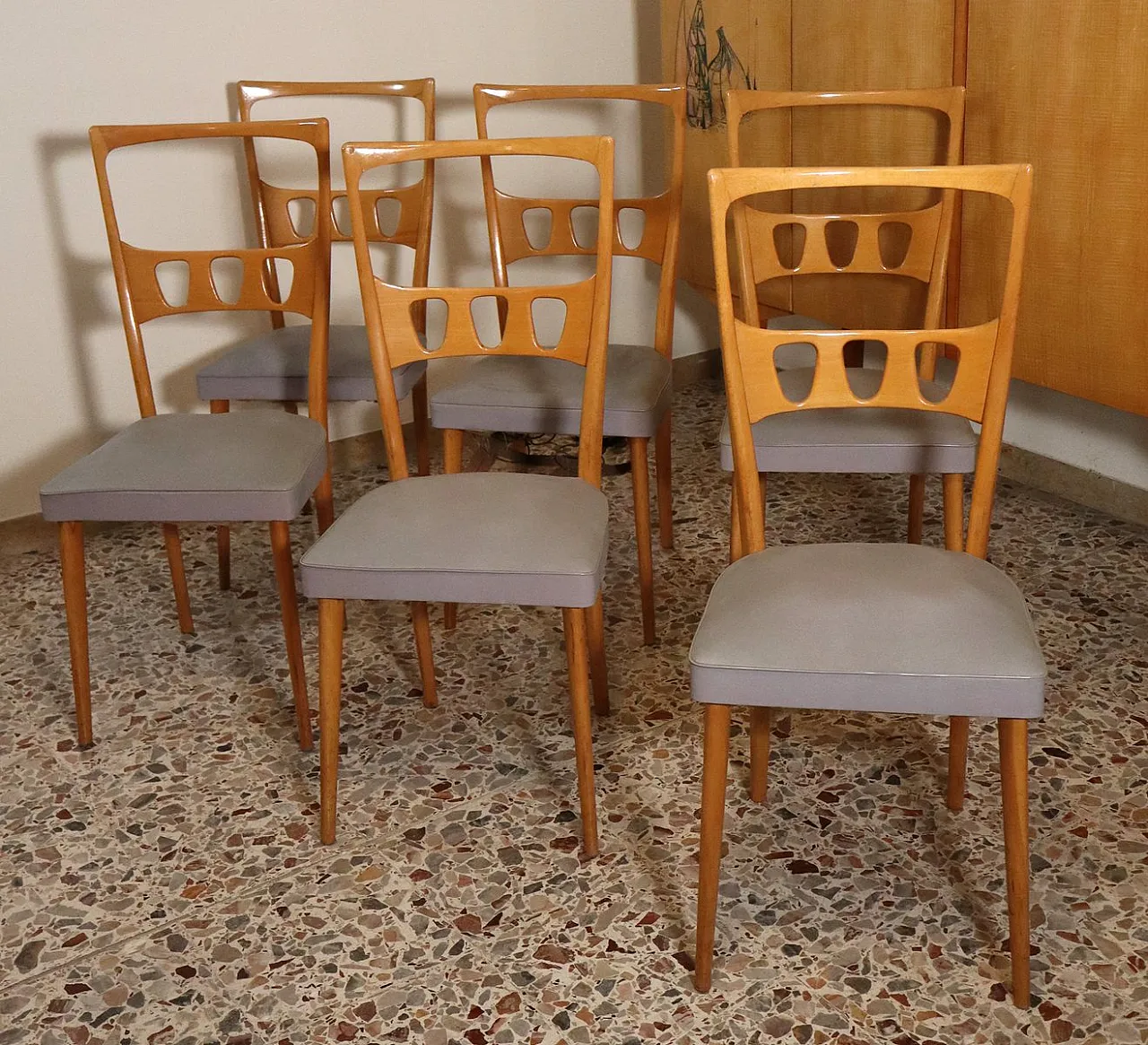 Mid-Century Modern table with 6 chairs by Vittorio Dassi, 1950s 15