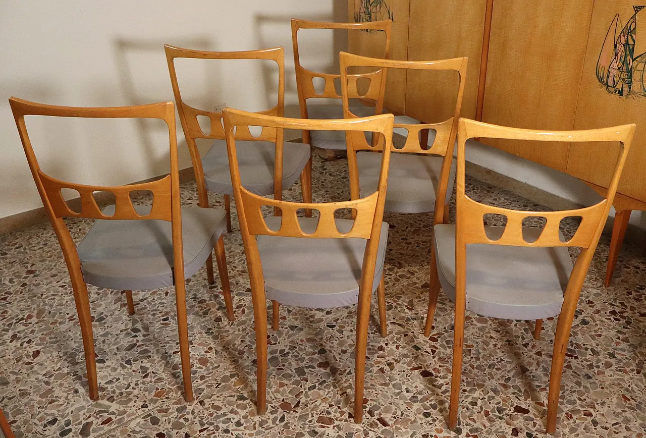 Mid-Century Modern table with 6 chairs by Vittorio Dassi, 1950s 16