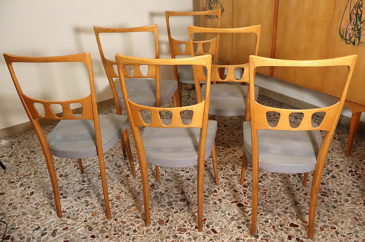 Mid-Century Modern table with 6 chairs by Vittorio Dassi, 1950s 17