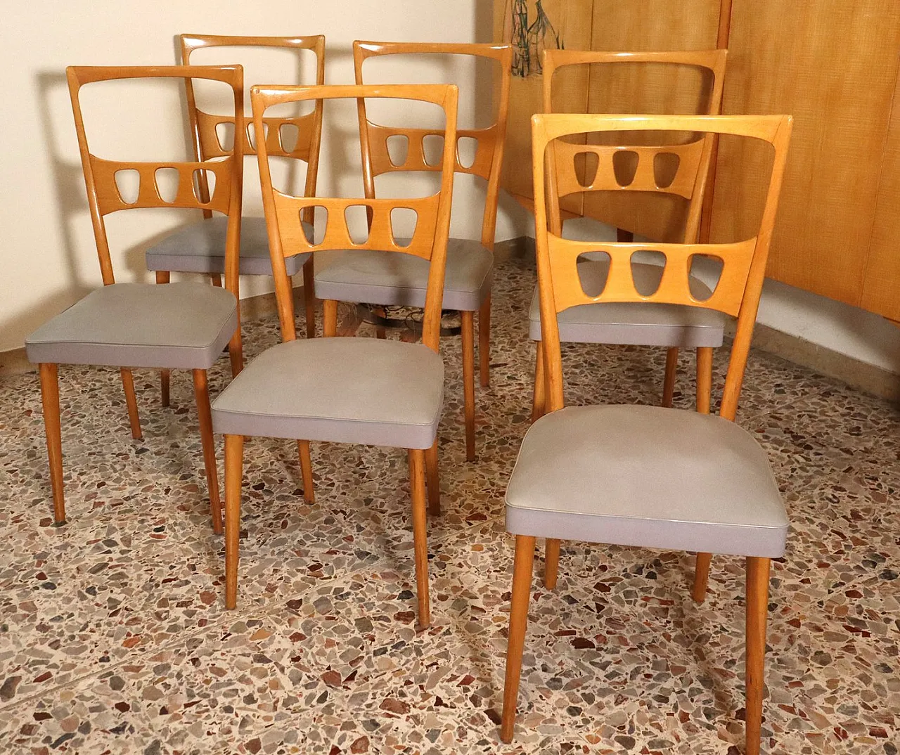 Mid-Century Modern table with 6 chairs by Vittorio Dassi, 1950s 19