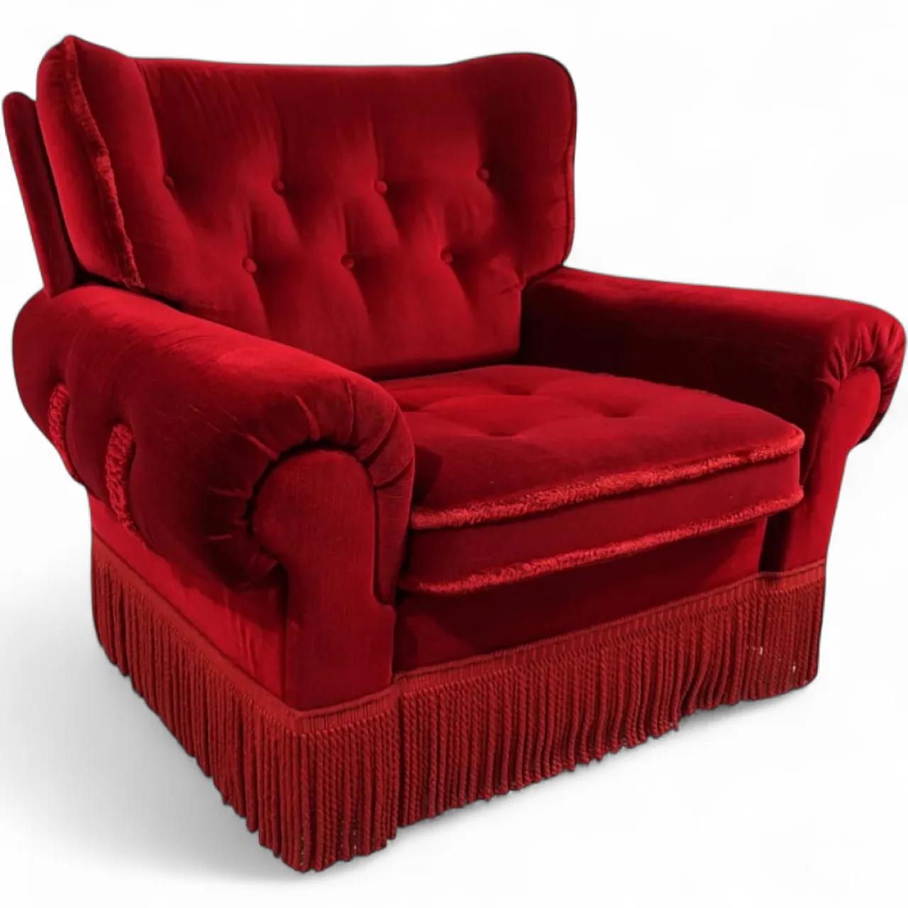 Hollywood Regency red lounge chair in Art Deco style, 1940s 16