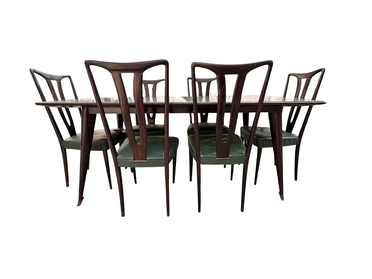 Dining table with 6 chairs, 1950s 2