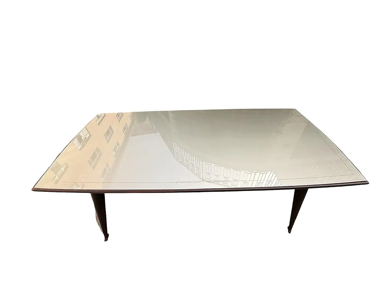 Dining table with 6 chairs, 1950s 8