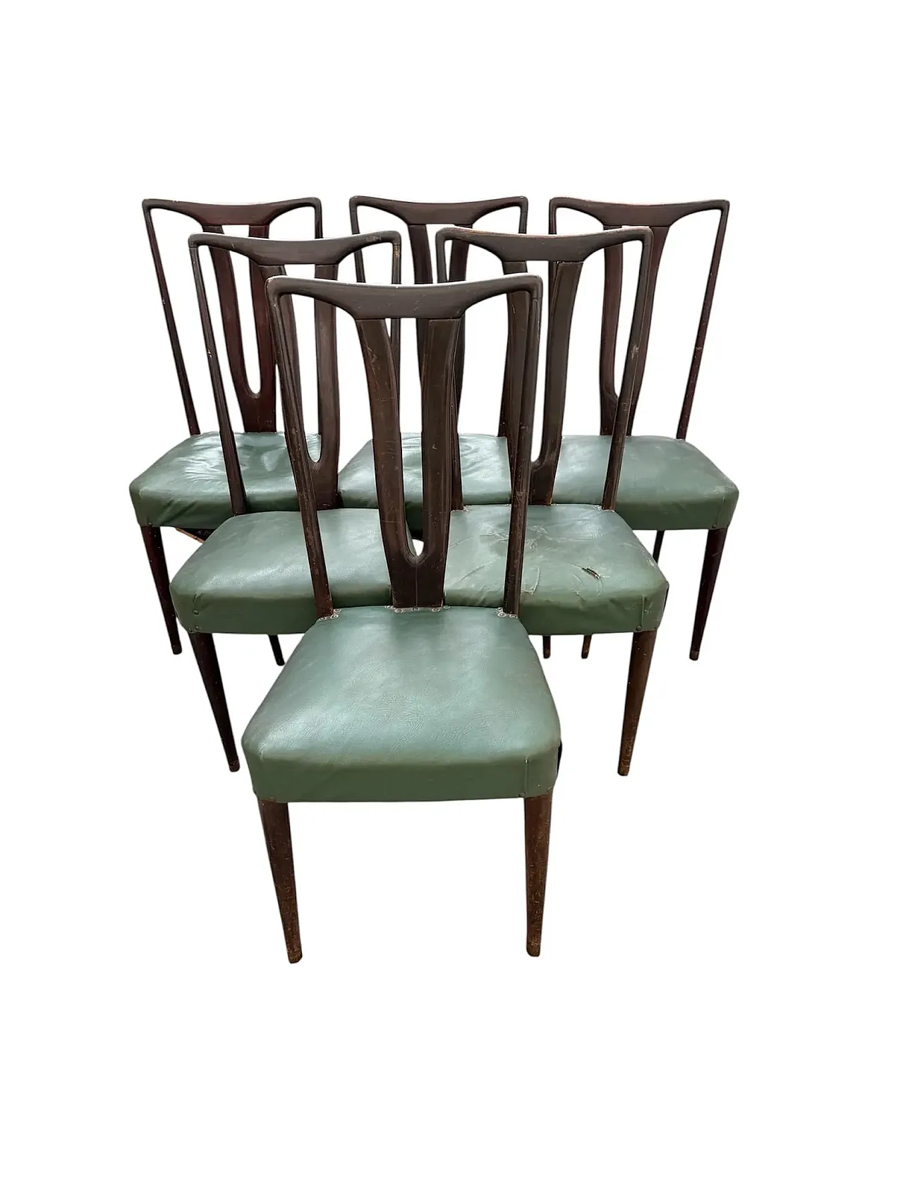 Dining table with 6 chairs, 1950s 16