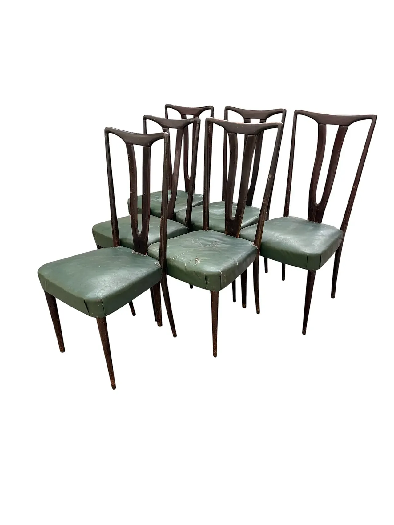 Dining table with 6 chairs, 1950s 18