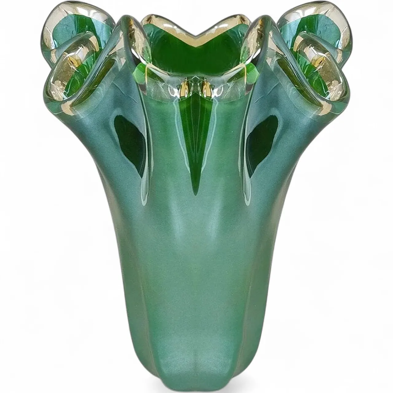 Fazzoletto Murano glass vase by Dogi, 1970s 9