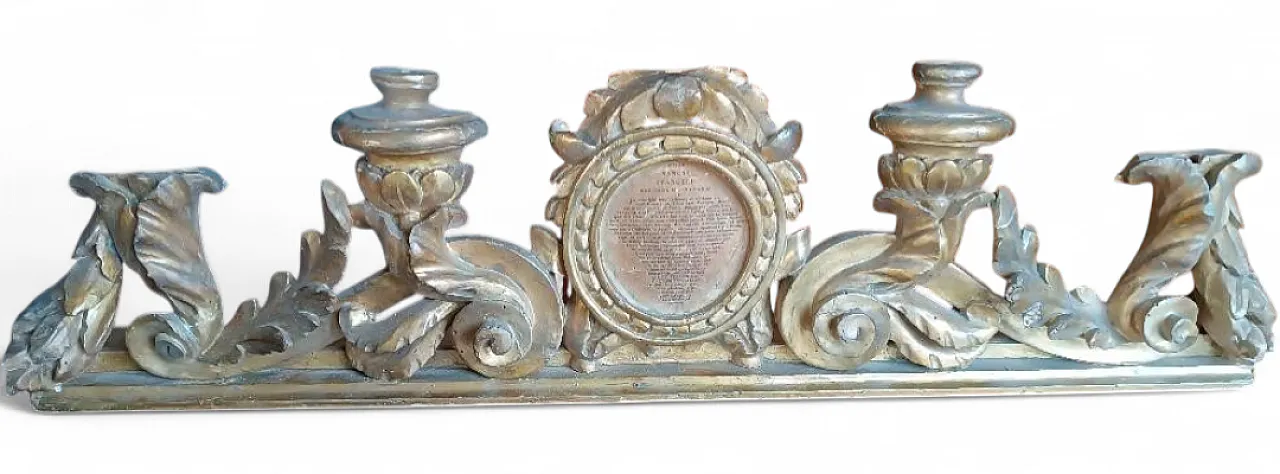 Altar candle holder with gilded wooden safflower, 18th century 9