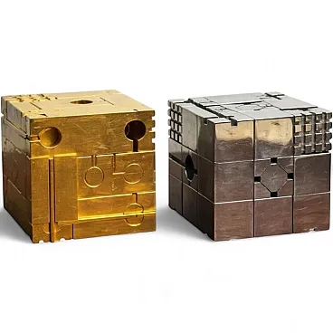 Scaccomatto di Franco Rocco, coppia di opere in bronzo, anni '70