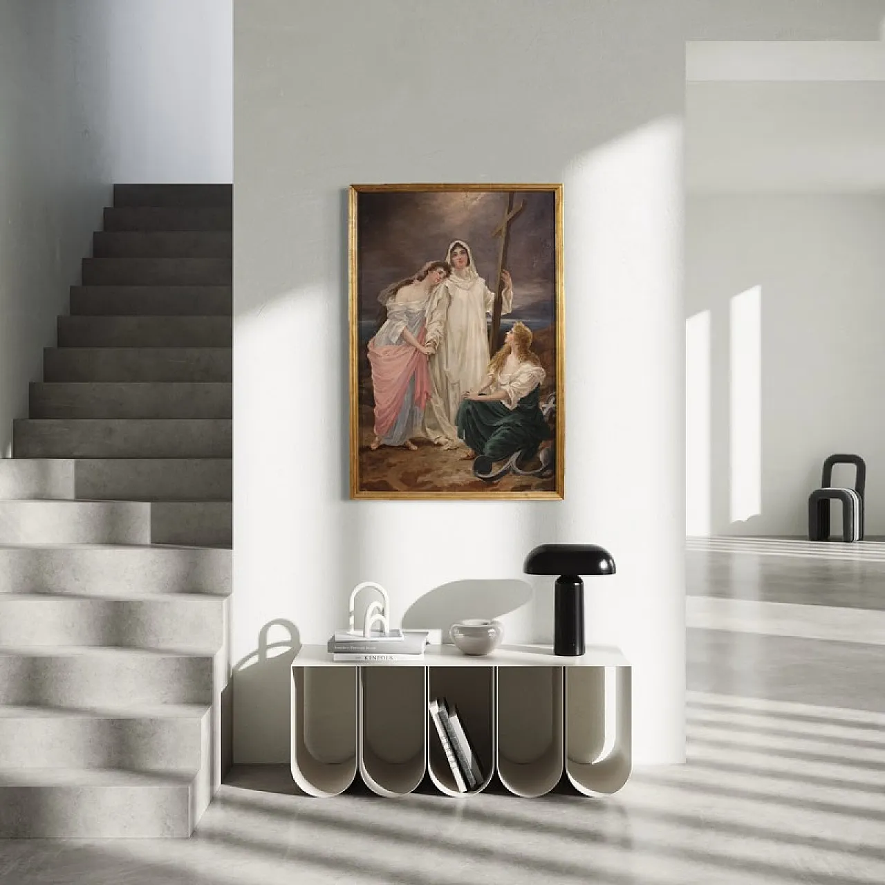 Neoclassical painting allegory of faith, hope, 19th century 1