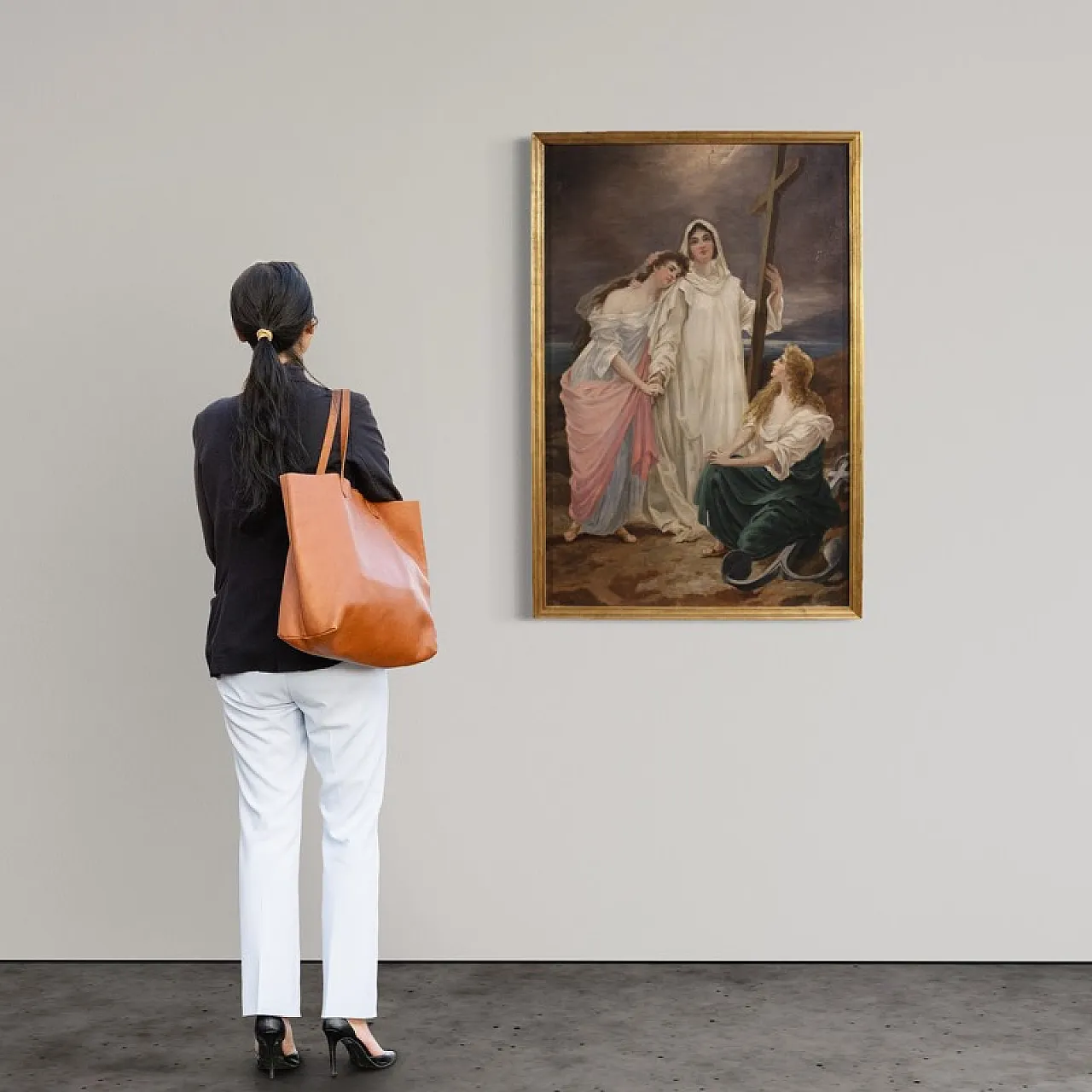 Neoclassical painting allegory of faith, hope, 19th century 4