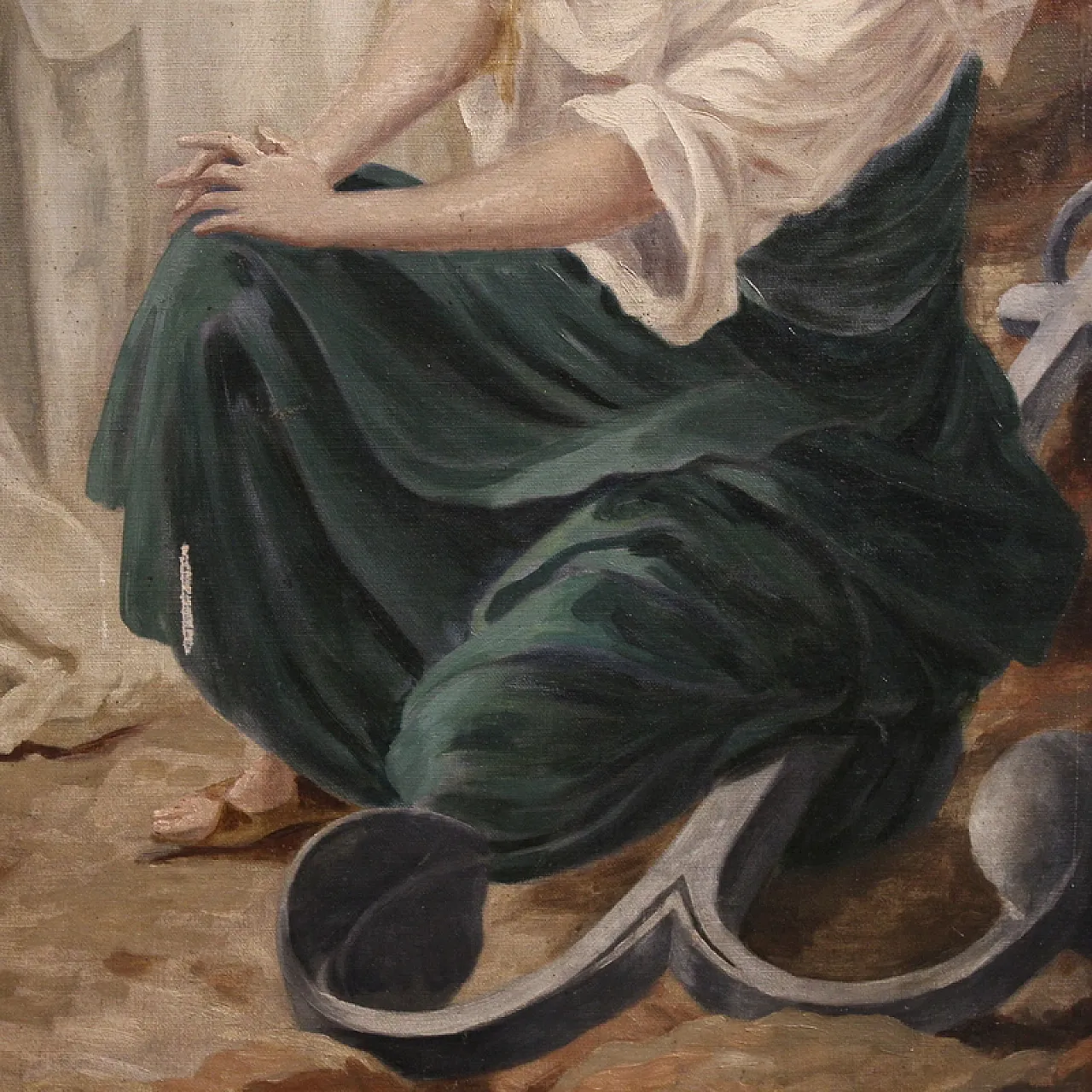 Neoclassical painting allegory of faith, hope, 19th century 8