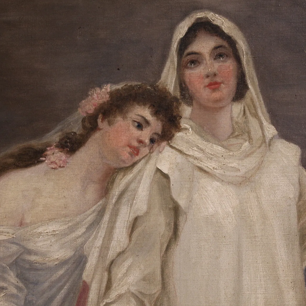 Neoclassical painting allegory of faith, hope, 19th century 10