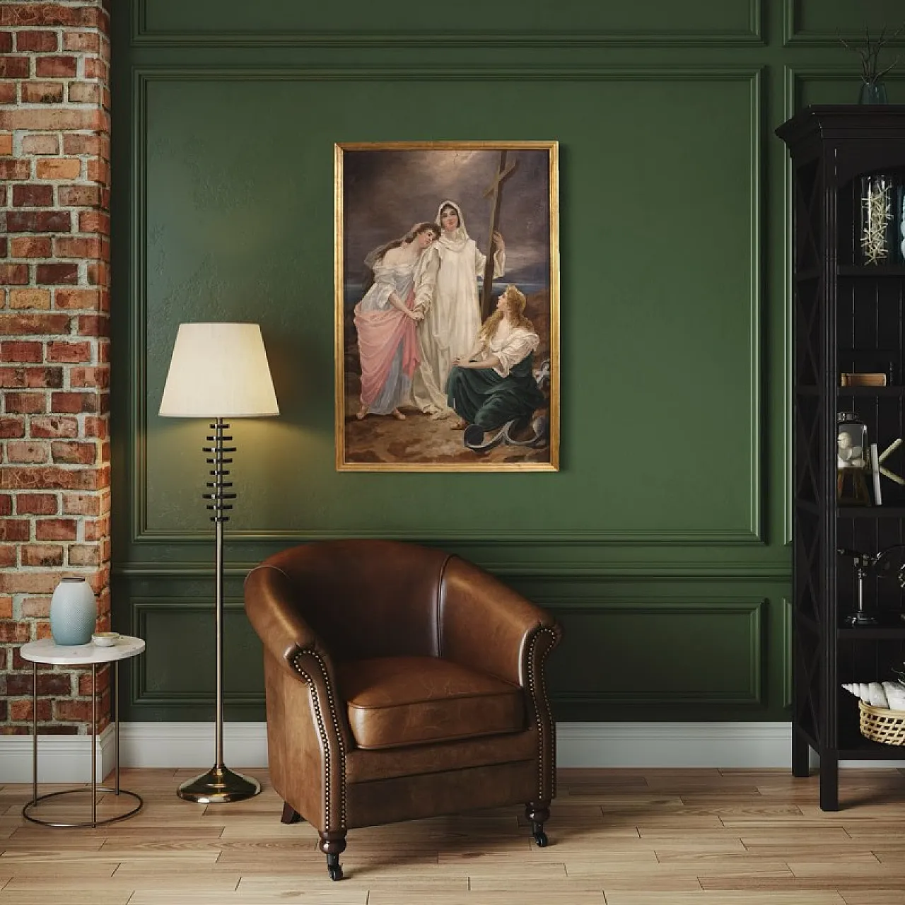 Neoclassical painting allegory of faith, hope, 19th century 13