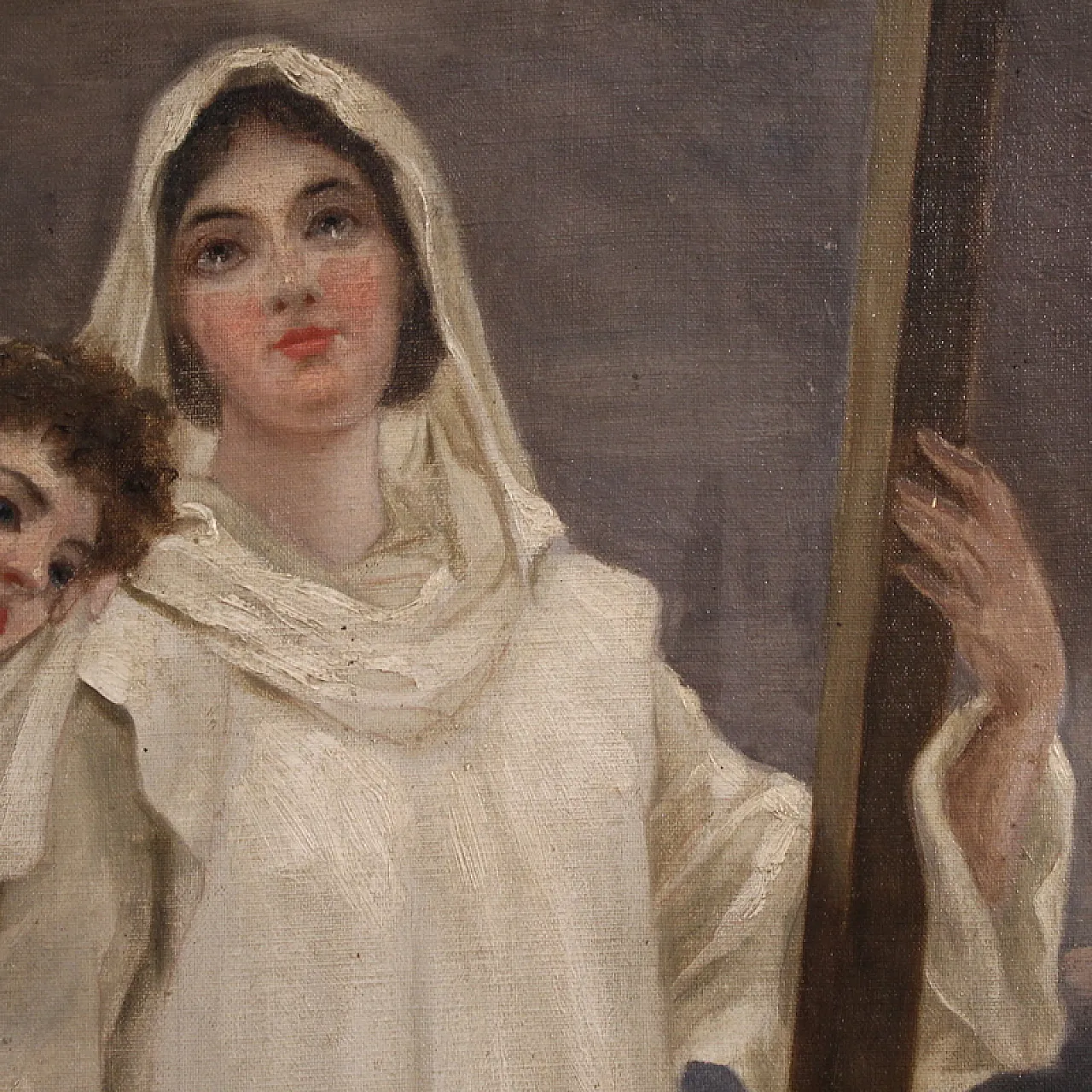 Neoclassical painting allegory of faith, hope, 19th century 15