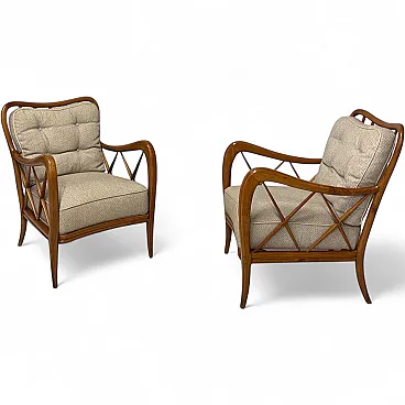 Coppia di poltrone attribuite a Paolo Buffa, anni '50