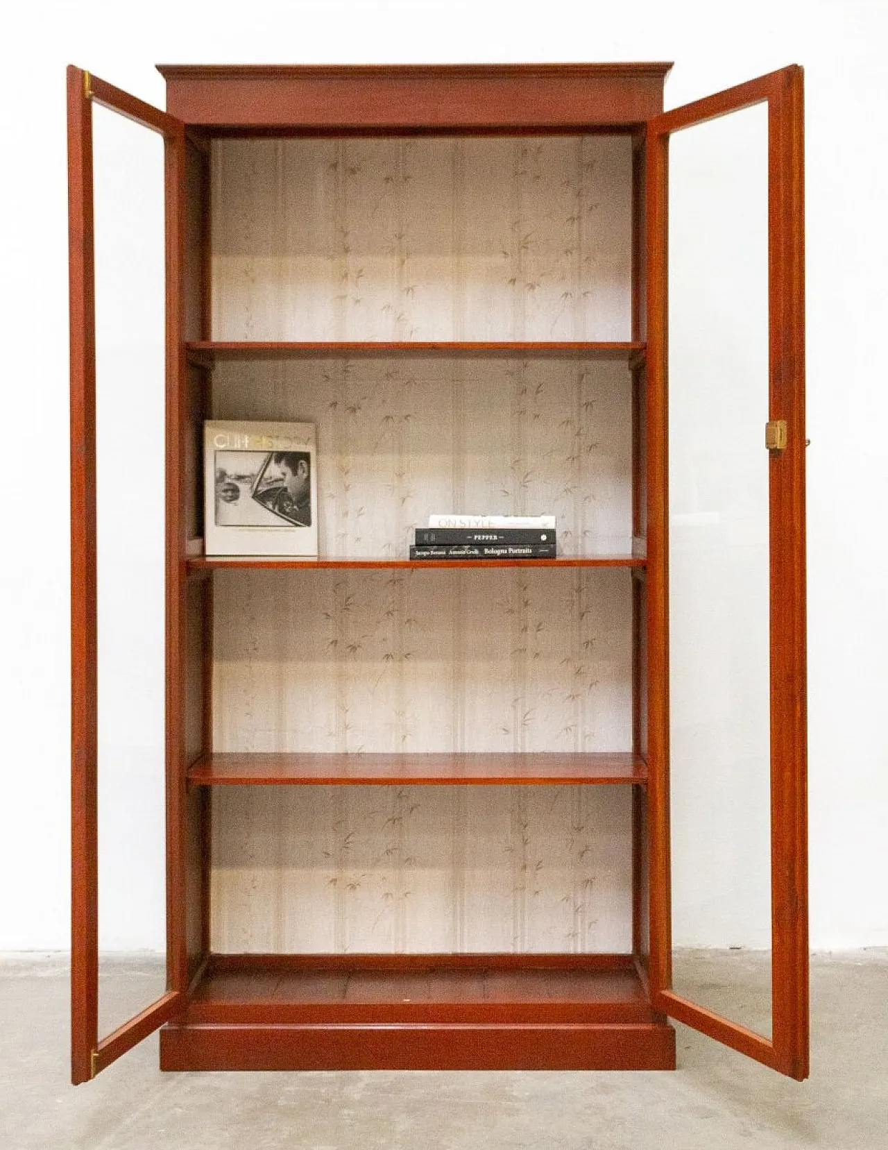 Handcrafted display cabinet in cherry wood, 1980s 7