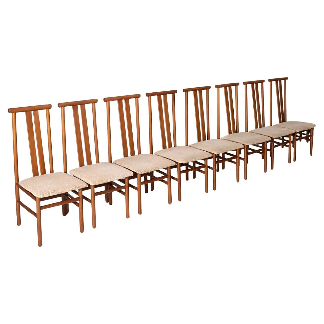 8 Zea Dining Chairs by Annig Sarian for T70, 1980s 1