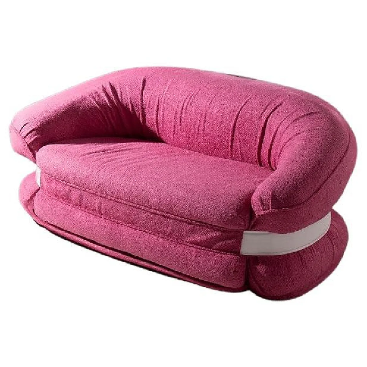 Fluide sofa Premiere in pink bouclé by Adriano Piazzesi, 1970s 1