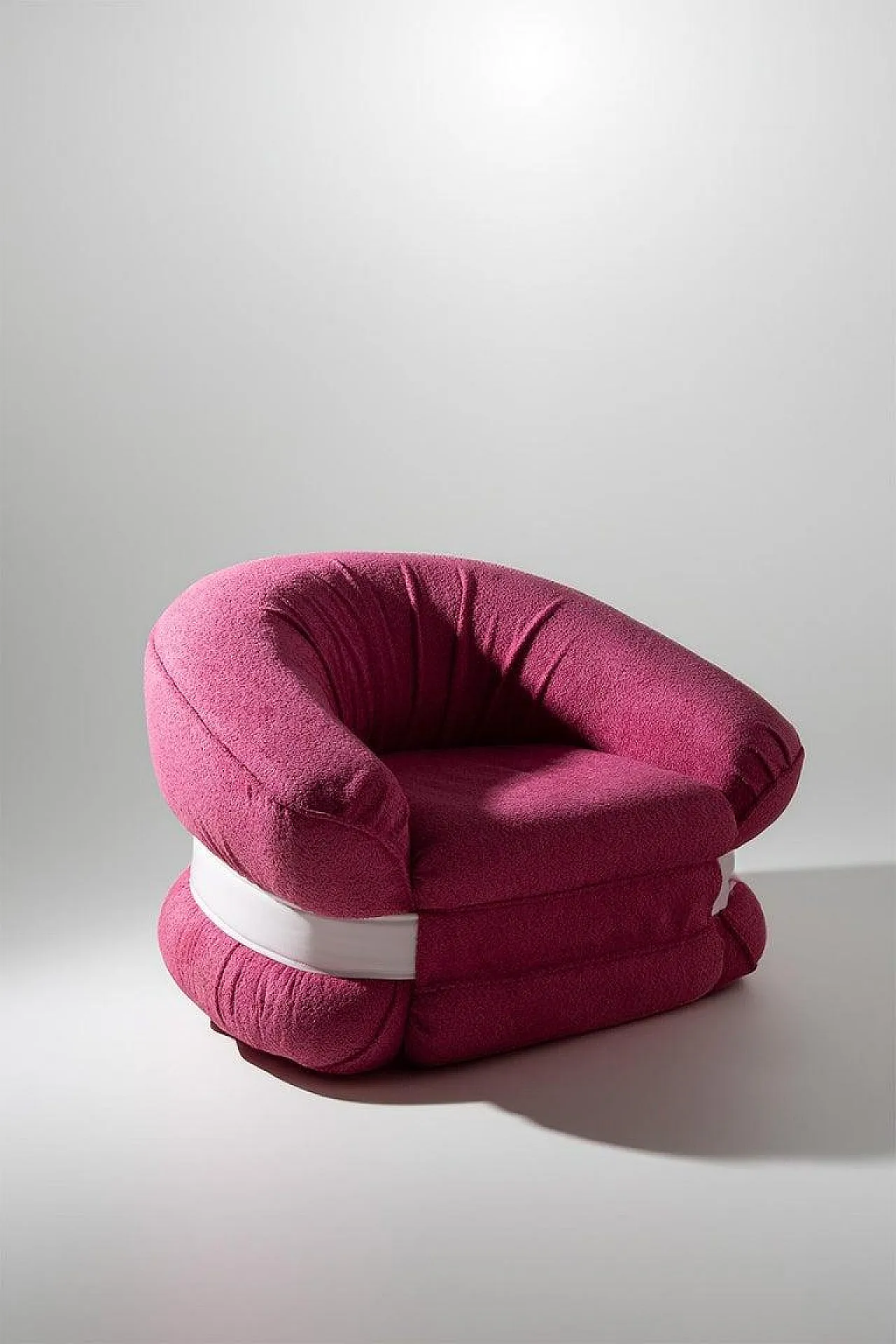 Pair of armchairs Premiere by Adriano Piazzesi in pink bouclé, 1970s 5