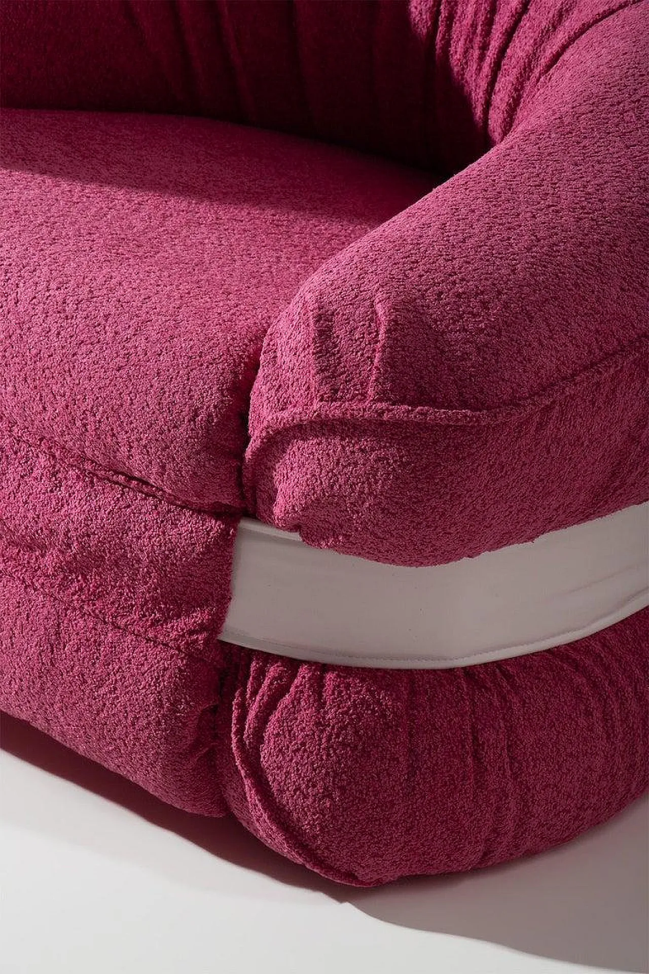 Pair of armchairs Premiere by Adriano Piazzesi in pink bouclé, 1970s 7