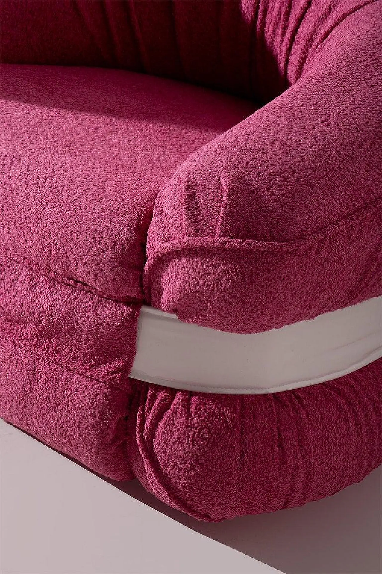 Pair of armchairs Premiere by Adriano Piazzesi in pink bouclé, 1970s 10