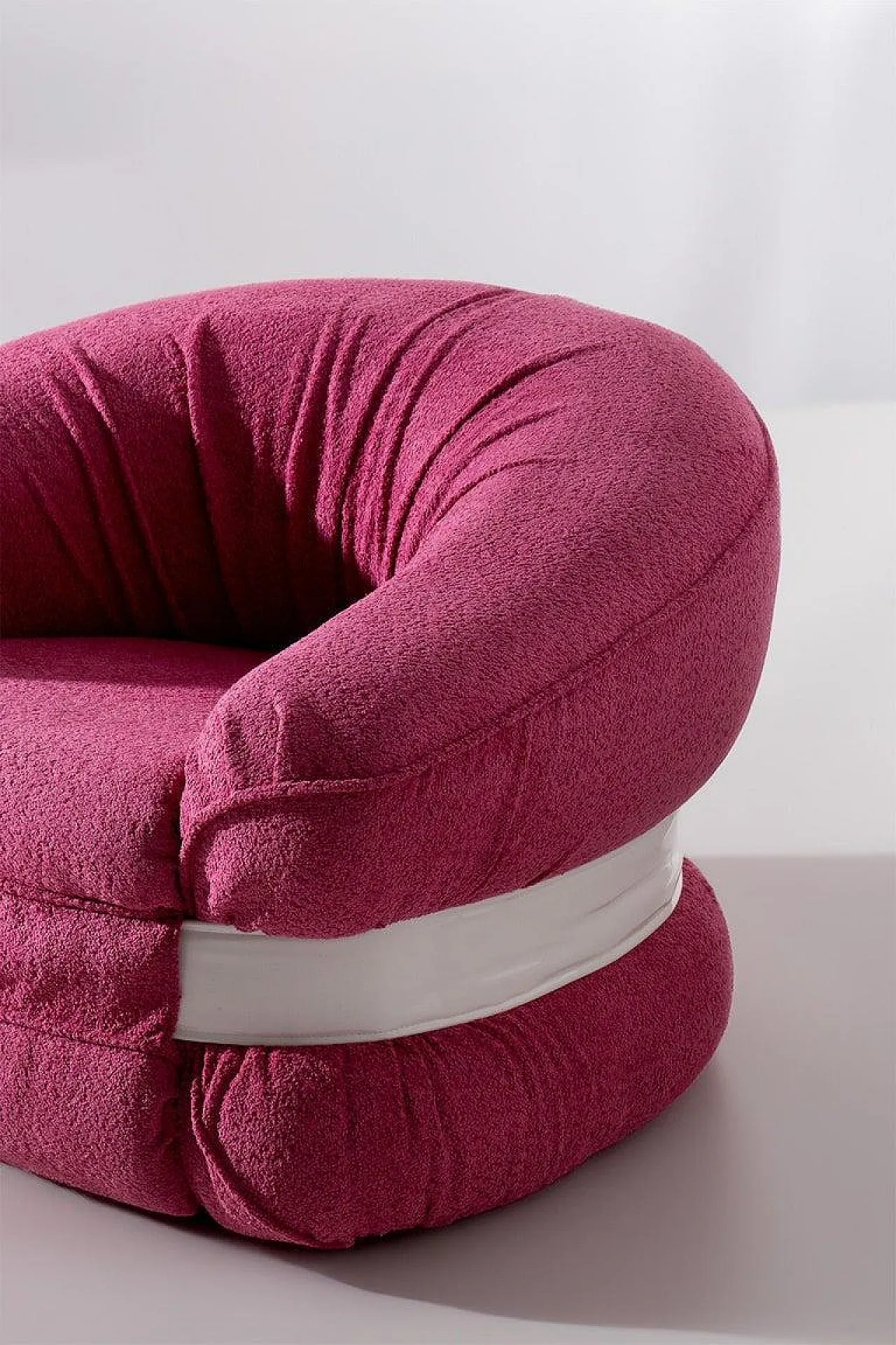 Pair of armchairs Premiere by Adriano Piazzesi in pink bouclé, 1970s 11