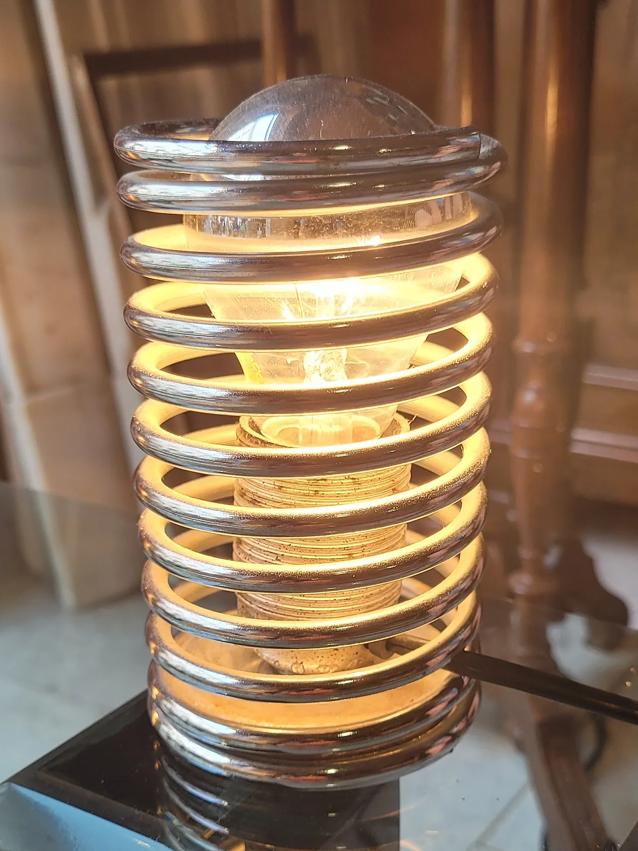 Lampada da tavolo in metallo cromato Massive, Belgio, anni '90 8