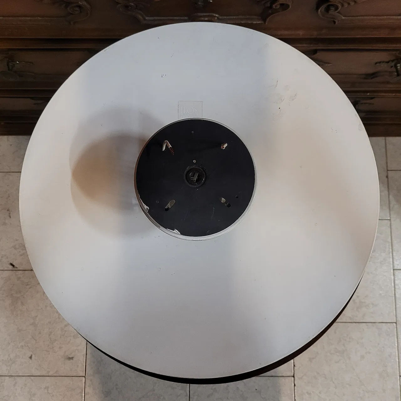 Lampada da soffitto Moni in metallo verniciato e vetro, anni '80 7