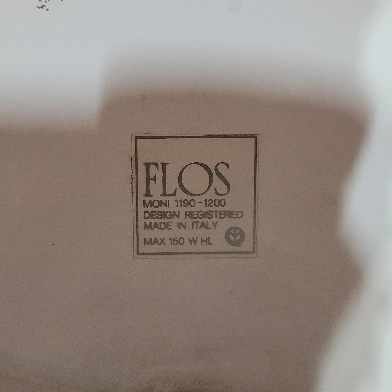 Lampada da soffitto Moni in metallo verniciato e vetro, anni '80 9