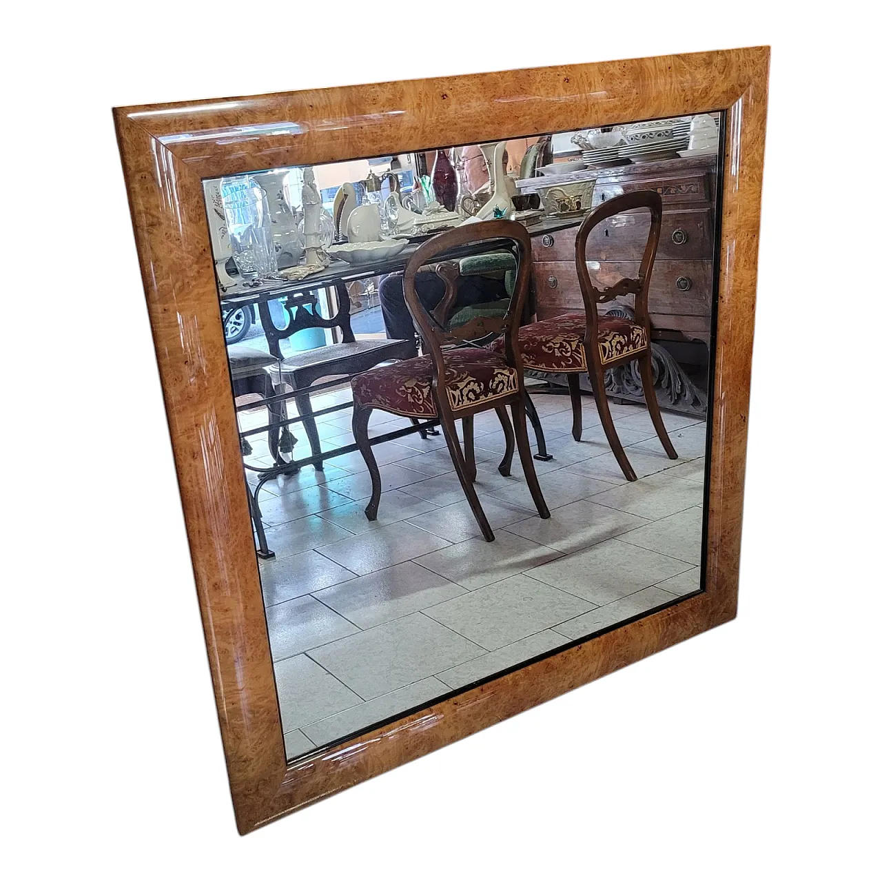 Specchiera in radica di tuia Veca, Italia, degli anni '60 1