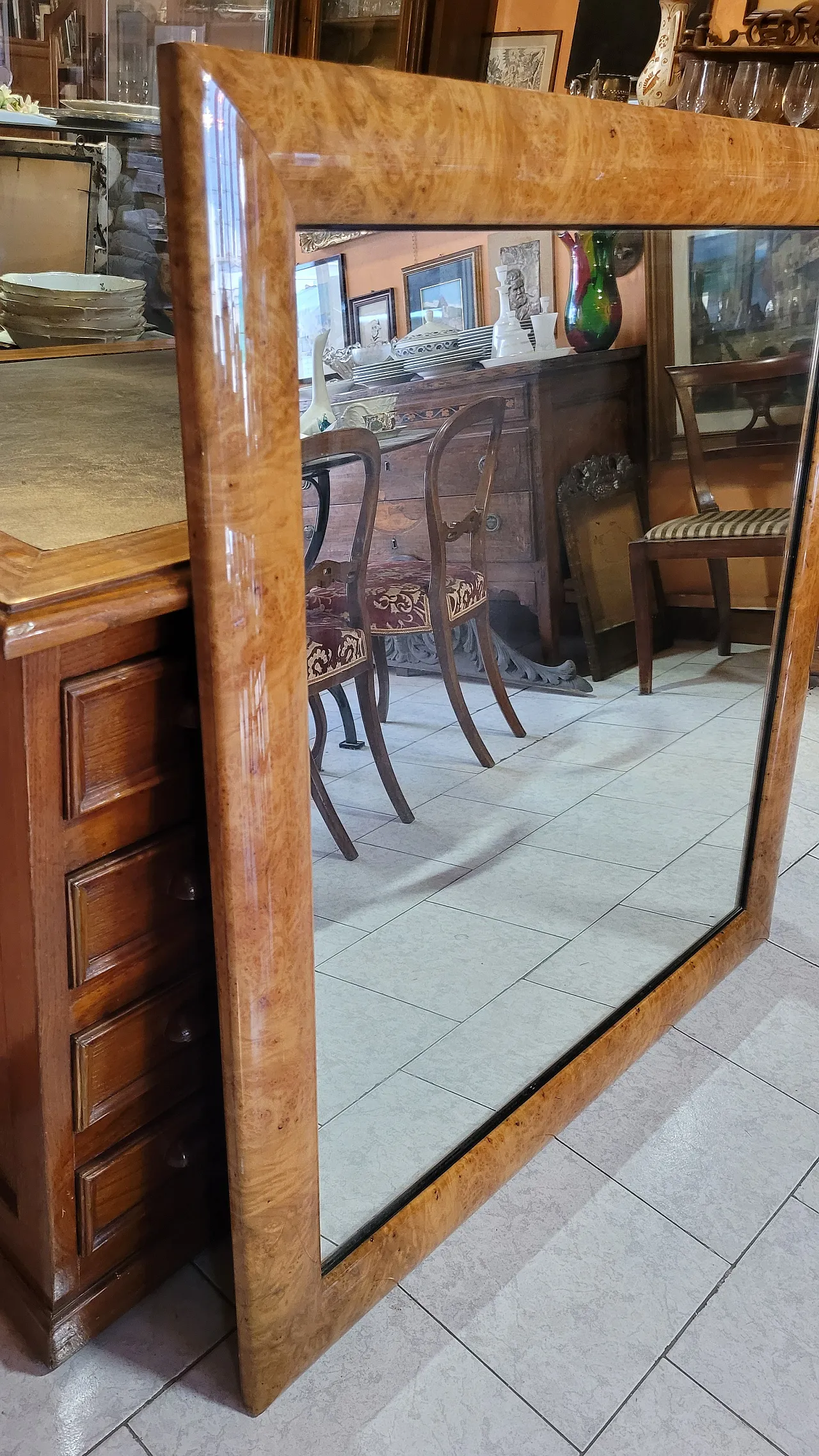 Specchiera in radica di tuia Veca, Italia, degli anni '60 3