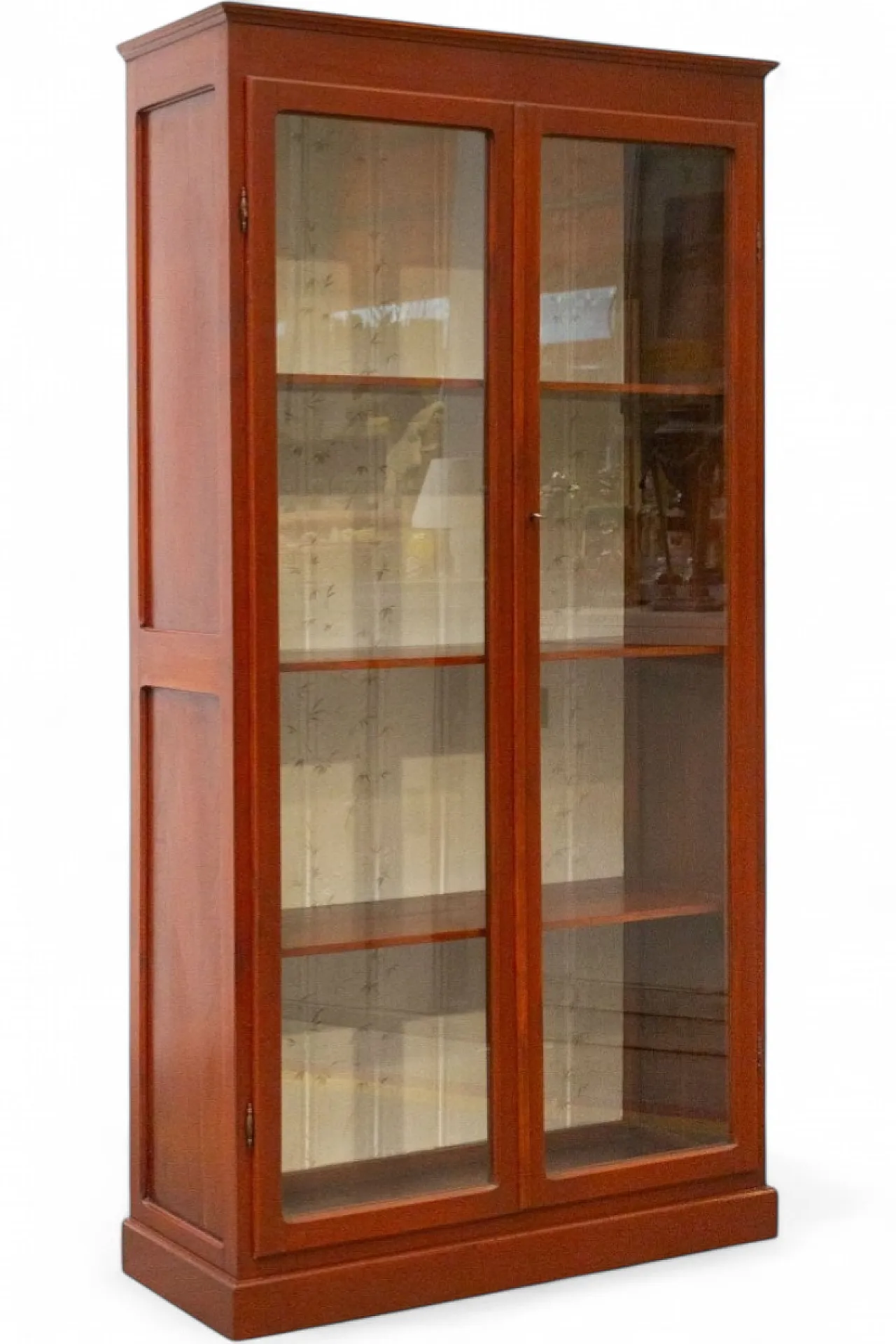 Handcrafted display cabinet in cherry wood, 1980s 12