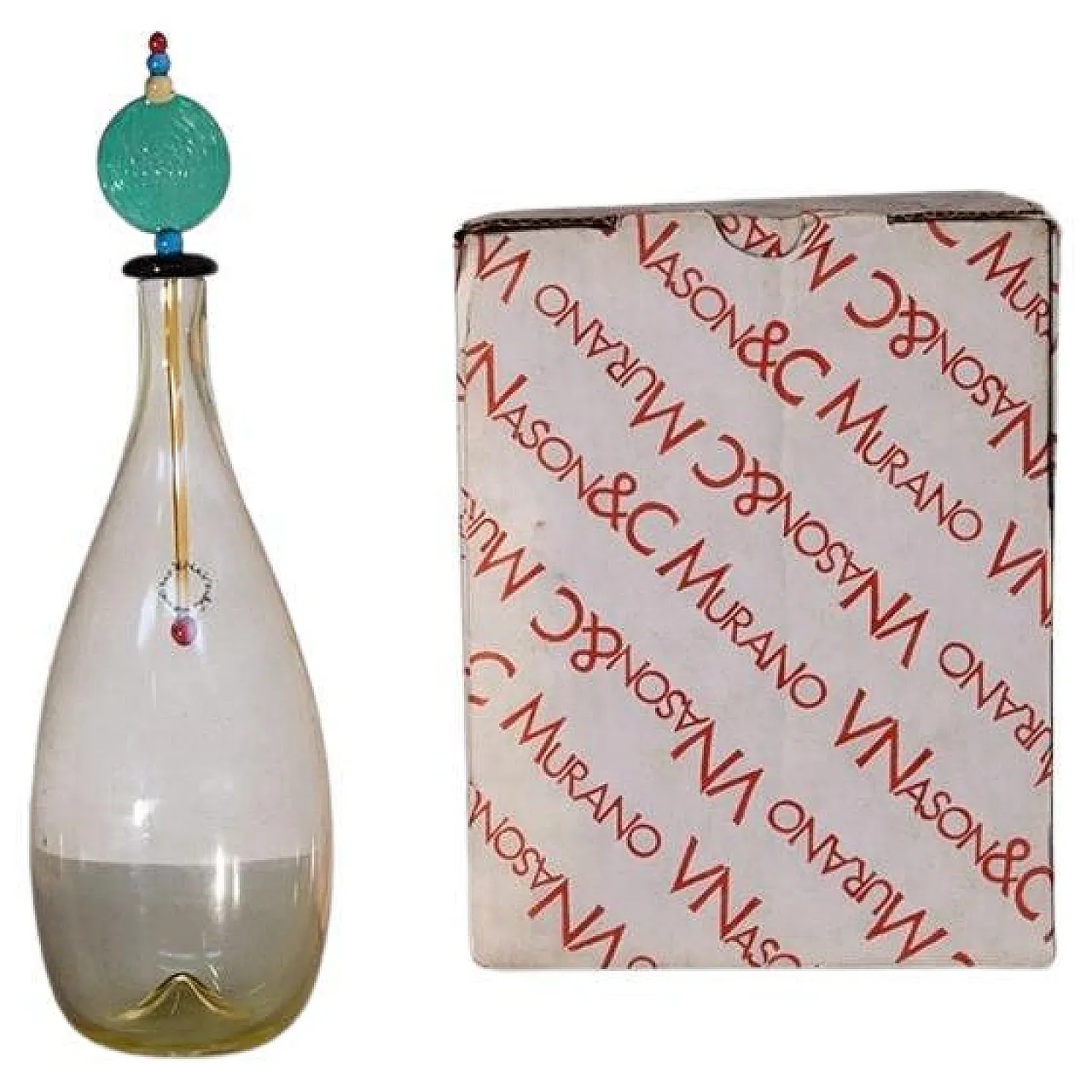 Artistic bottle in Murano glass by Carlo Nason, late 20th century 1