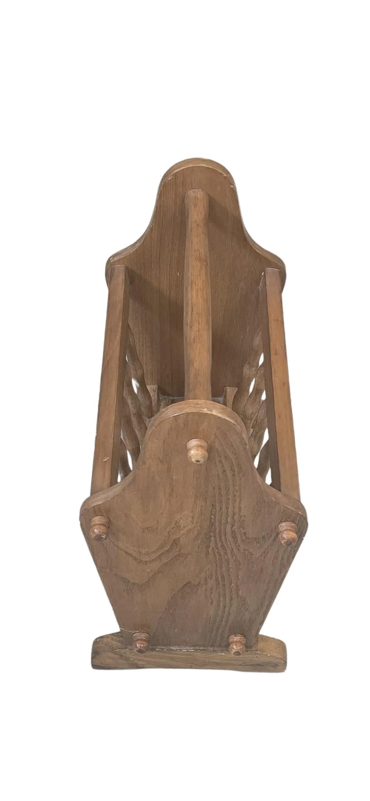 Solid wood magazine rack for living rooms, 1980s 4