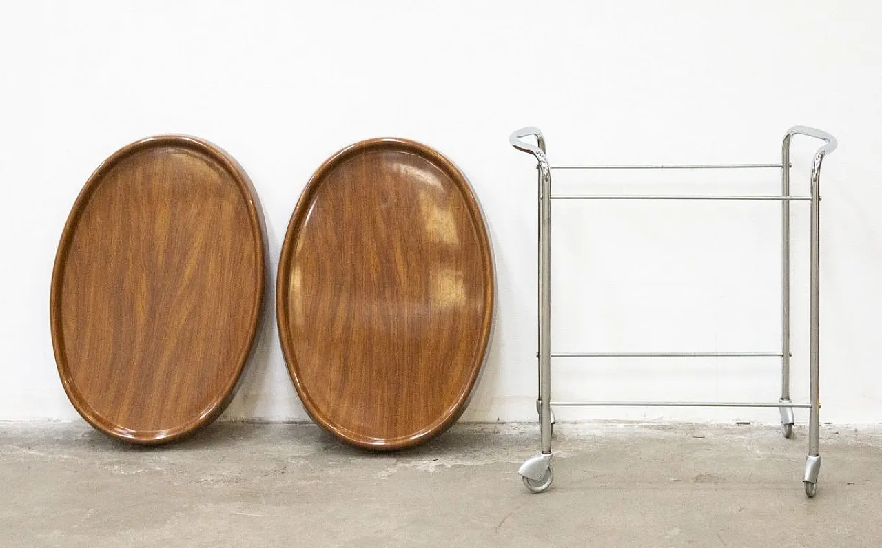 Space Age cart in chromed steel and plastic, 1970s 9