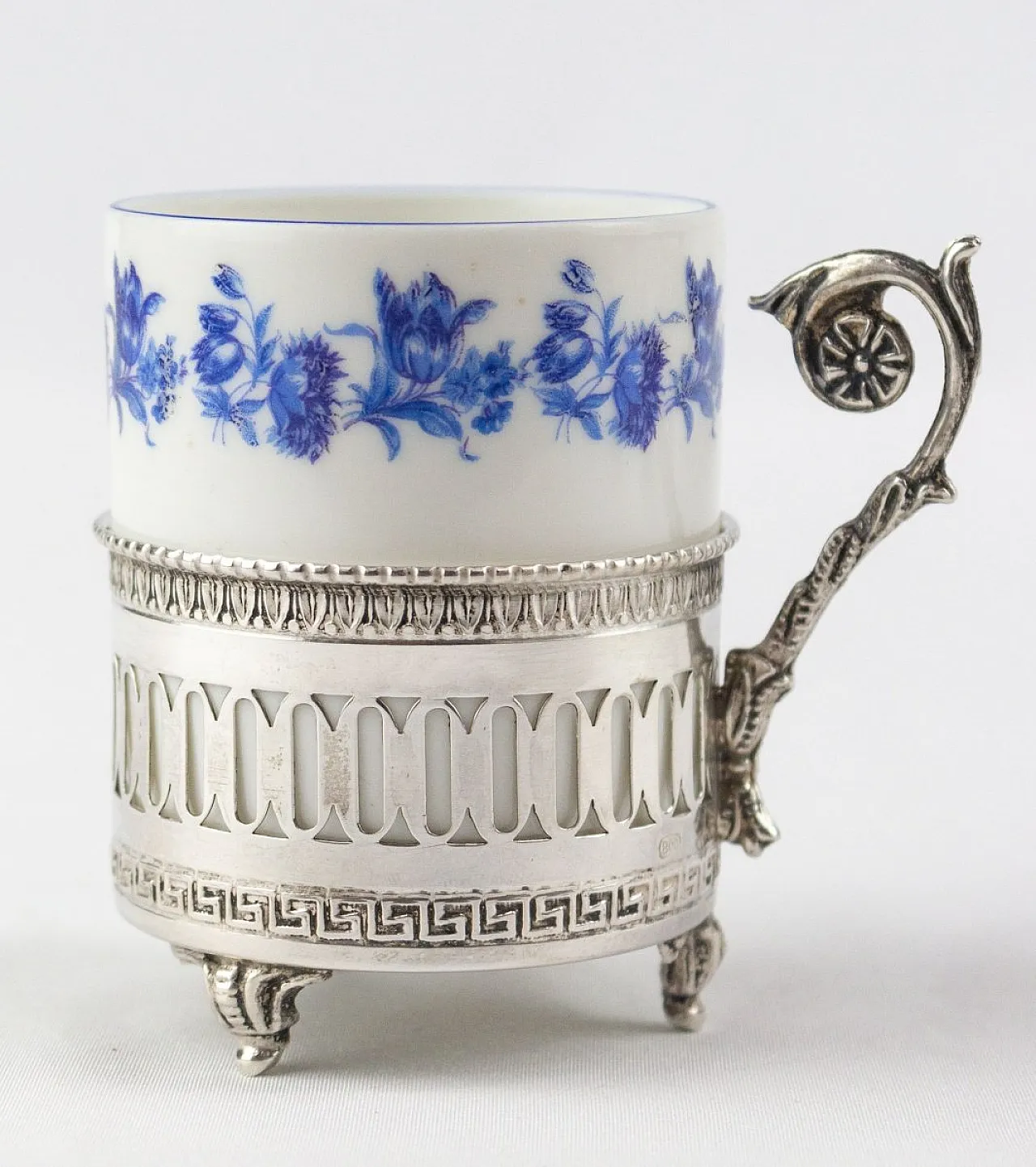 6 Bicchierini in argento e porcellana, primo '900 3