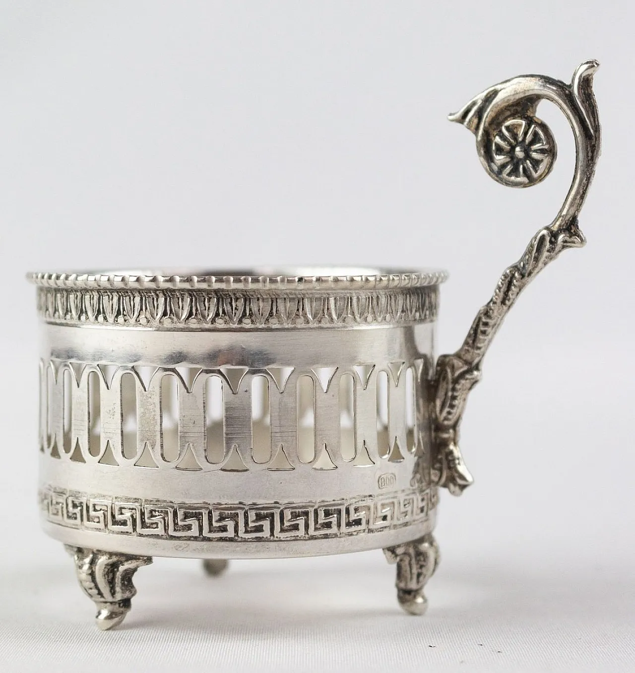 6 Bicchierini in argento e porcellana, primo '900 7