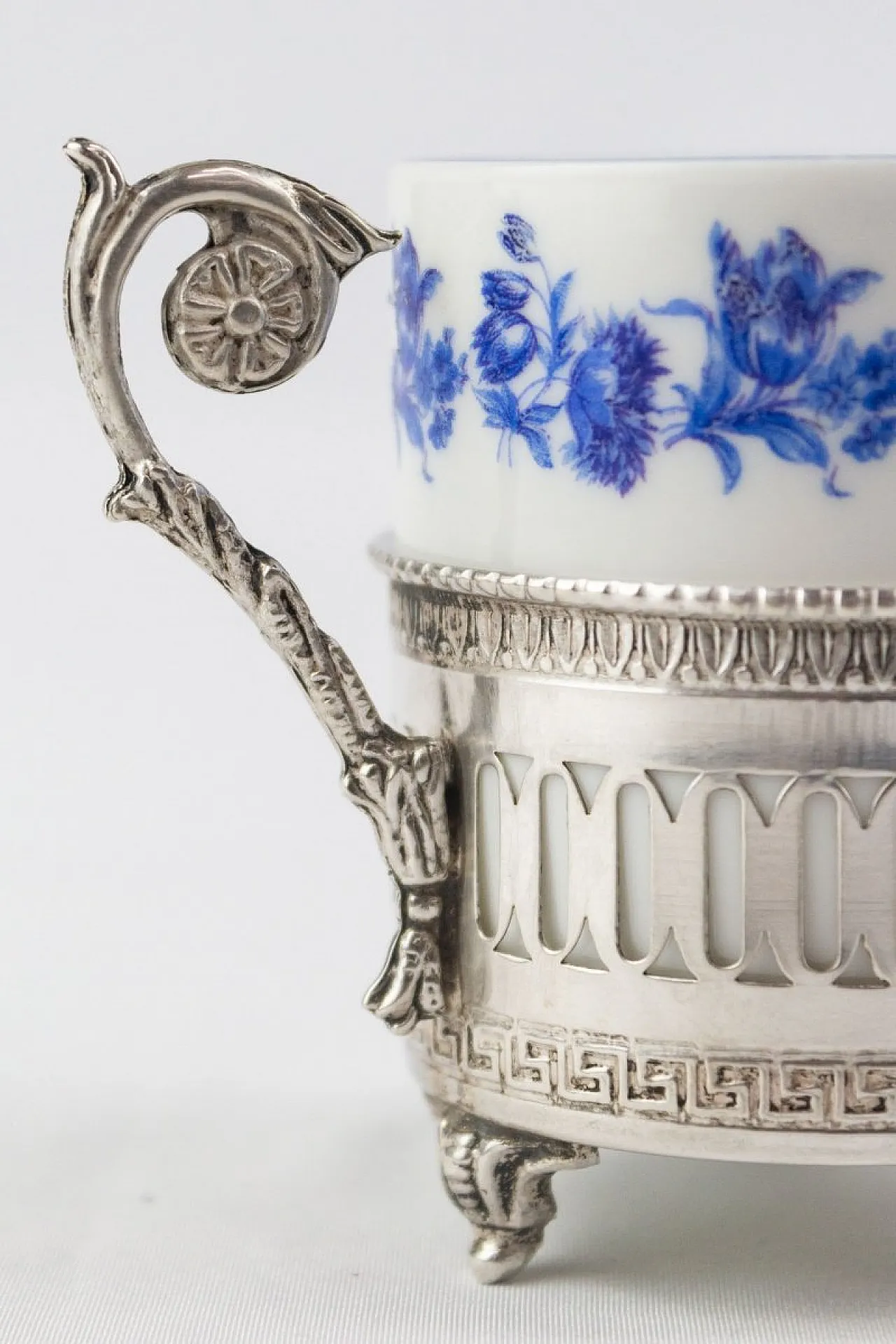 6 Bicchierini in argento e porcellana, primo '900 10