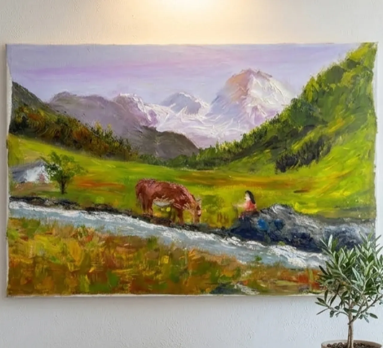 Oil painting on canvas signed Dalla, 90s 1